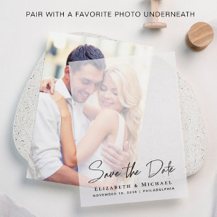 Chic Script Photo Save the Date Vellum Overlay Vellum Invitations