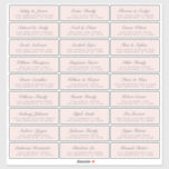 Chic Script Pink Wedding Guest Address Labels<br><div class="desc">Easy to personalise, names and addresses / individual wedding address label stickers for guests. SIZE INDIVIDUAL LABELS: 1.45” X 4.45” These chic, modern and simple wedding address labels feature your wedding guest names in off-black elegant handwritten script calligraphy on a pastel pink background. Simply add your individual wedding guest names...</div>