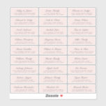 Chic Script Pink Wedding Guest Address Labels<br><div class="desc">Easy to personalise, names and addresses / individual wedding address label stickers for guests. SIZE INDIVIDUAL LABELS: 0.85” X 2.64” These chic, modern and simple wedding address labels feature your wedding guest names in off-black elegant handwritten script calligraphy on a pastel pink background. Simply add your individual wedding guest names...</div>