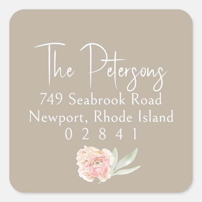 Chic Script Return Address Label (Front)