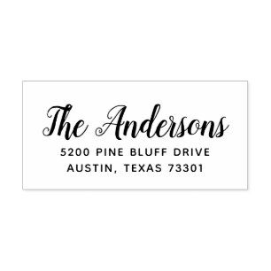 Chic Script   Return Address Rubber Stamp