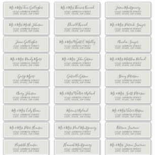 Chic Script Sage Green Guest Address Labels