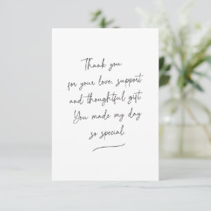 Chic Script Swash Thank You Message Photo Card