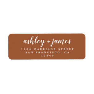 Chic Script TerraCotta Wedding Return Address