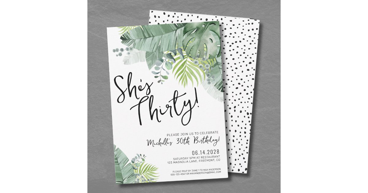 Chic Script Thirty 30th Birthday Invitation | Zazzle
