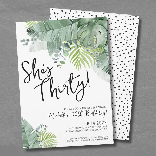 Chic Script Thirty 30th Birthday Invitation | Zazzle