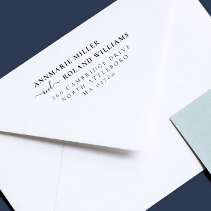 Chic Script Two Last Names Elegant Return Address Self-inking Stamp