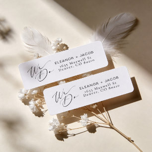 Chic Script We Do Wedding Return Address