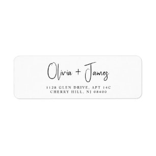 Chic Script Wedding Return Address