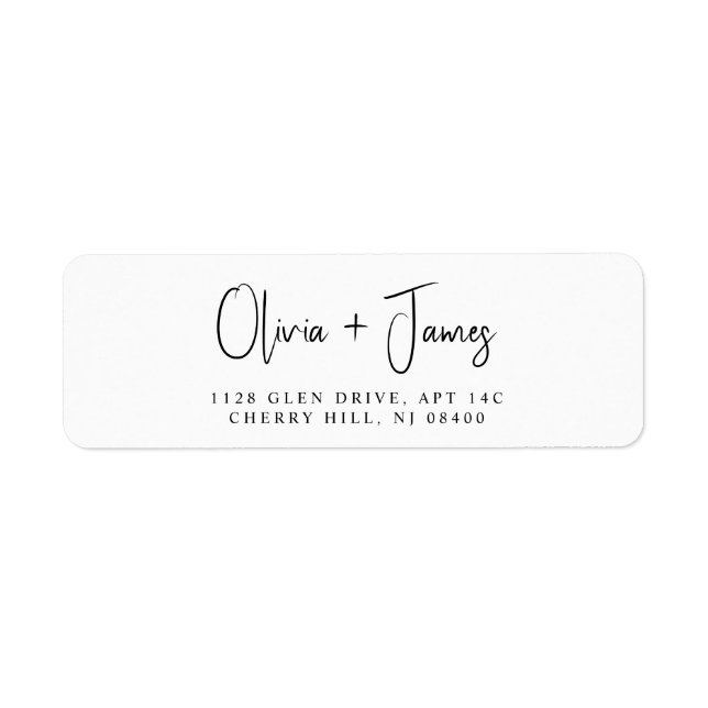 Chic Script Wedding Return Address (Front)