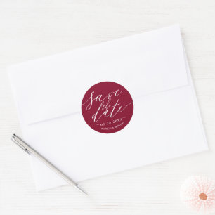 Chic Script Wedding Save The Date Classic Round Sticker
