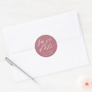 Chic Script Wedding Save The Date Classic Round Sticker