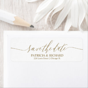 Chic Script Wedding Save The Date Return Address