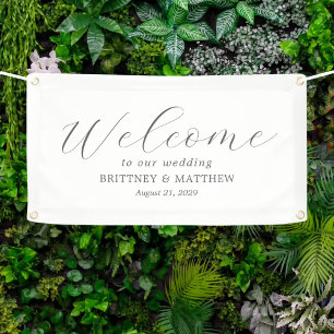 Chic Script Welcome Wedding Banner
