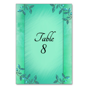 Chic Sea Green Columns  Table Number