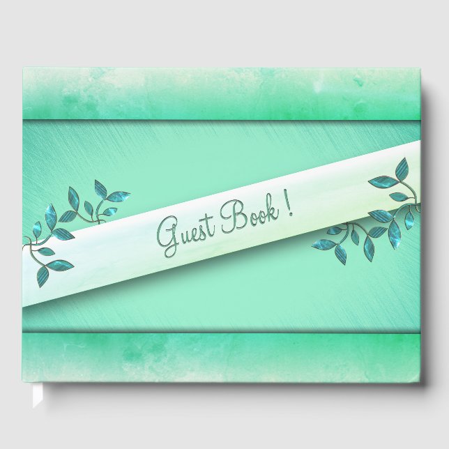 Chic Sea Green  Guest Book (Front)