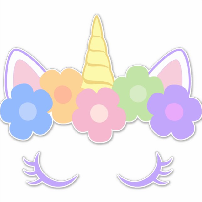 Chic Serene Unicorn Sticker (Front)