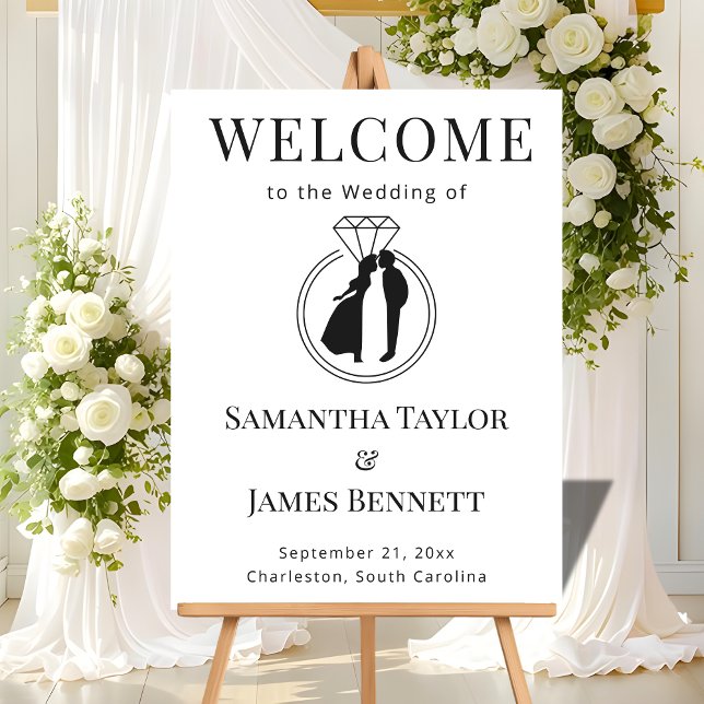 Chic Serif Name Welcome for Ceremony Entry Acrylic Sign (Creator Uploaded)