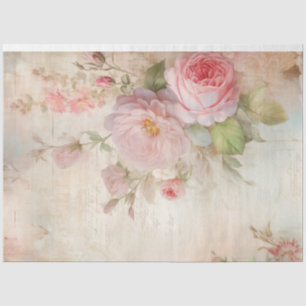 Chic shabby chic blush English roses ephemera Tissue Paper