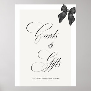 Chic 'She's Tying the Knot Black Bow Mimosa Bar Poster