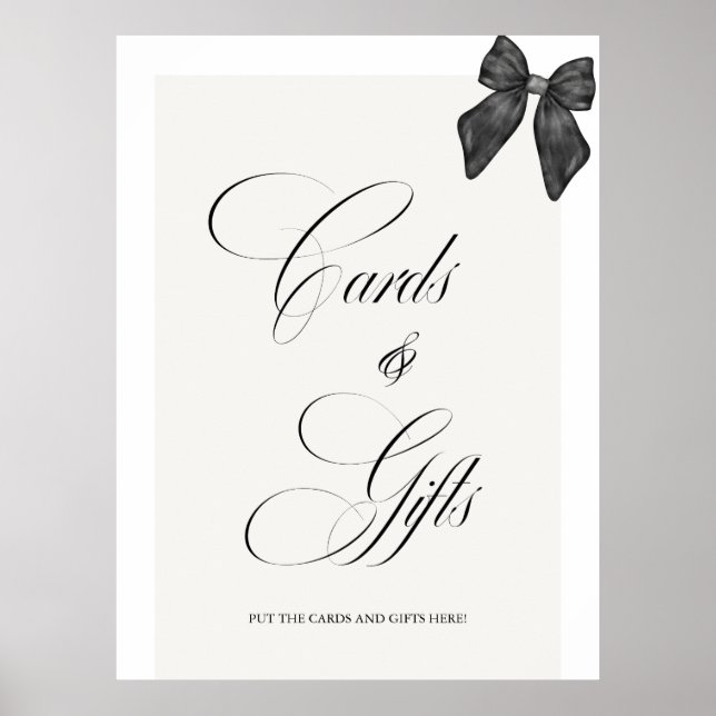 Chic 'She's Tying the Knot Black Bow Mimosa Bar Poster (Front)