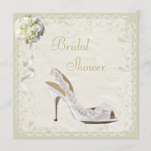 Chic Shoe & Bouquet Bridal Shower Invitation