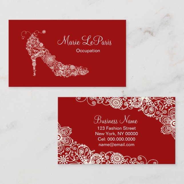 Chic Shoe - CHANGE COLOR Business Card (Front/Back)