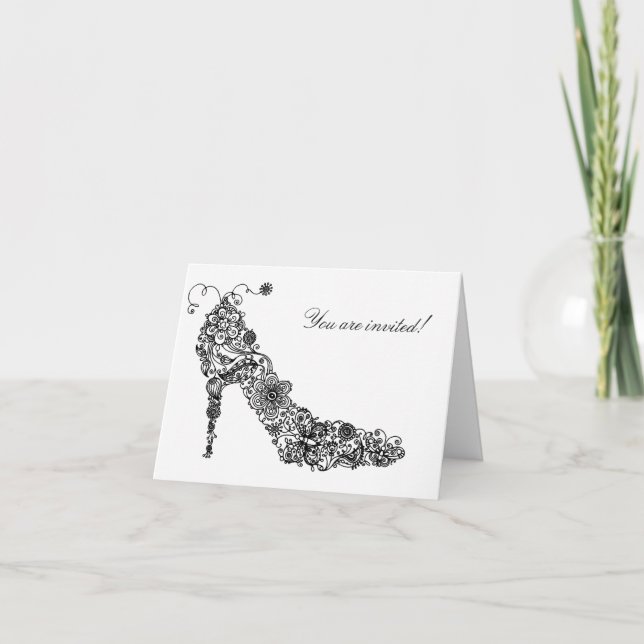 Chic Shoe Greeting ~ Note Card (Front)