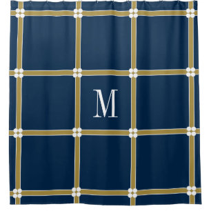 CHIC SHOWER CURTAIN_GOLD/NAVY/WHITE CURTAIN