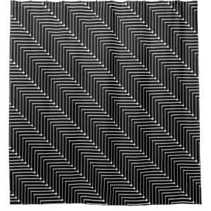 CHIC SHOWER CURTAIN_MODERN GREY/WHITE/BLACK ZIGZAG SHOWER CURTAIN