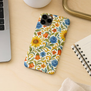 Chic Sicilian Colourful Leaves Floral Art Pattern iPhone 11Pro Max Case