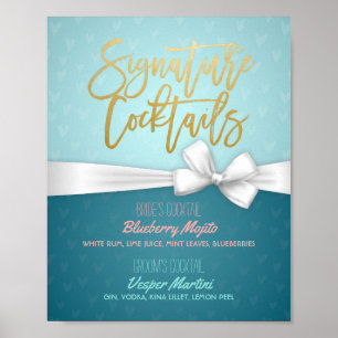 Chic Signature Cocktail Drink Menu Wedding Decor
