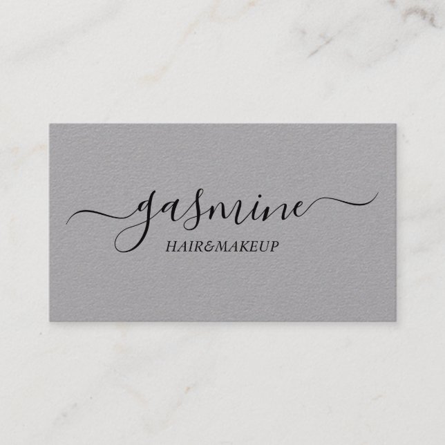 Chic Signature Premium Grey and Black Typography Business Card (Front)