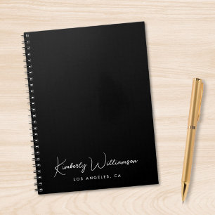 Chic Signature Script Black Notebook