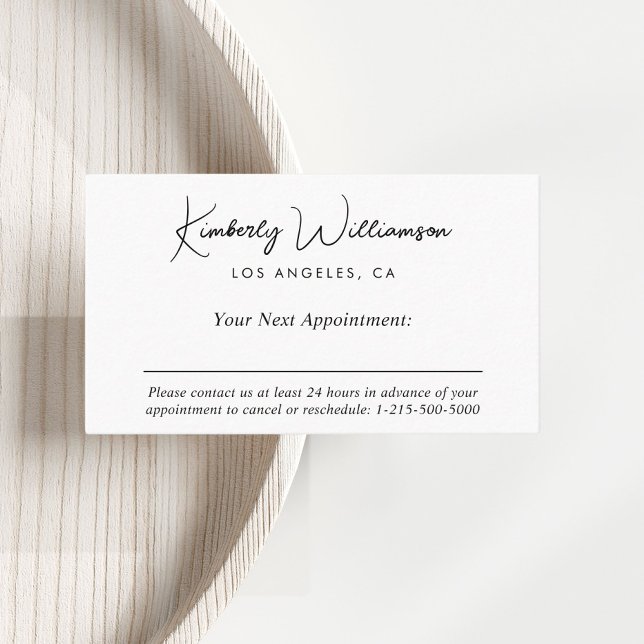 Chic Signature Script Business Appointment Card (Empower your name in our signature script as your logo and brand identity)