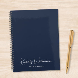 Chic Signature Script Monogram Blue Planner
