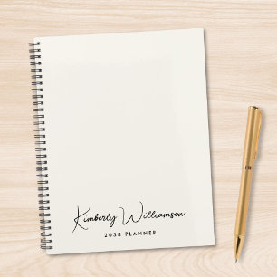Chic Signature Script Monogram Business Planner