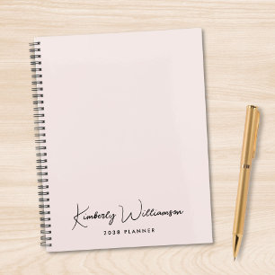 Chic Signature Script Monogram Pink Planner