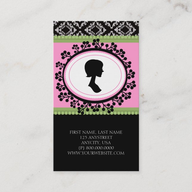 Chic Silhouette Business Cards (Front)