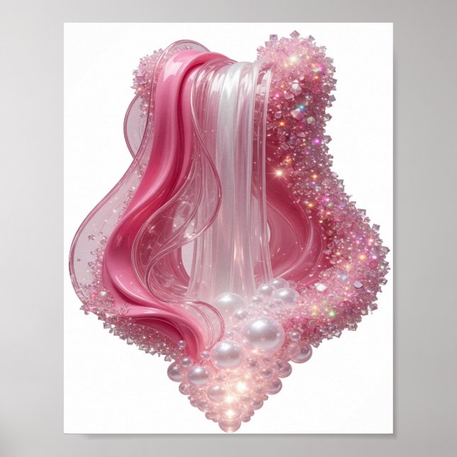 Chic Silver ABSTRACT ART Artistic Motif v2 Poster (Front)