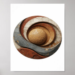 Chic Silver ABSTRACT ART Graphic Design Poster