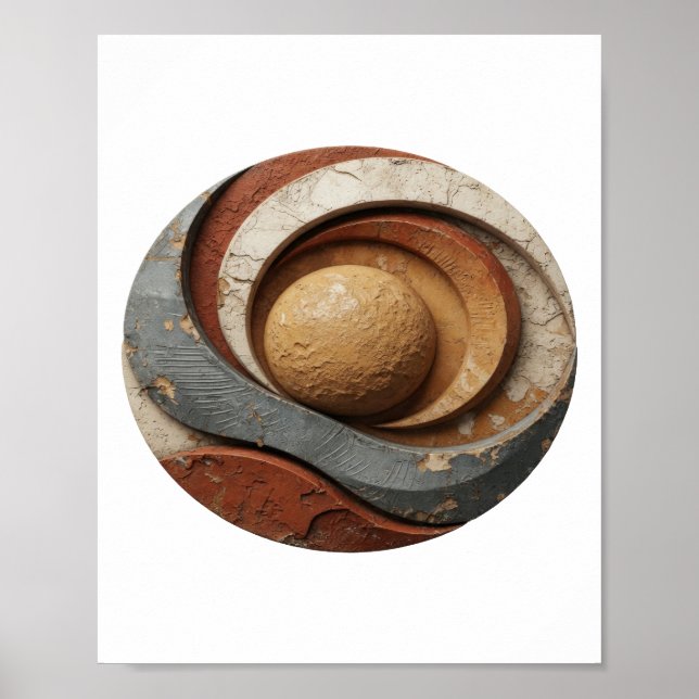 Chic Silver ABSTRACT ART Graphic Design Poster (Front)