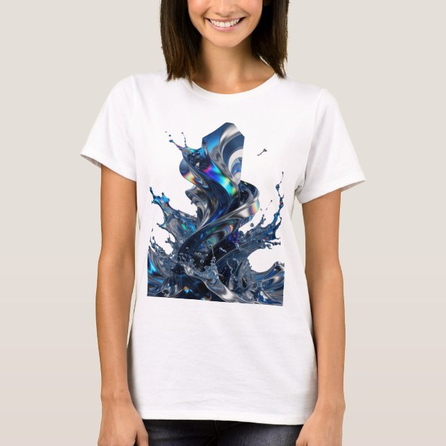 Chic Silver ABSTRACT ART Graphic Tee (Front)