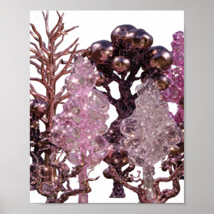 Chic Silver ABSTRACT ART Statement Design Poster