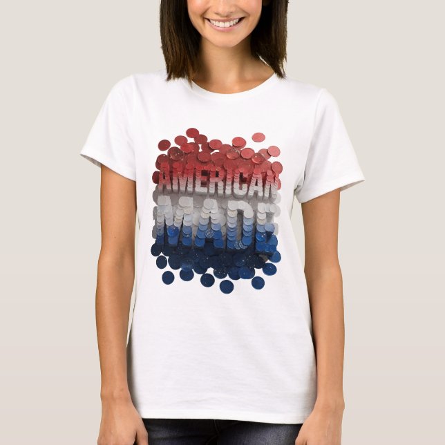 Chic Silver AMERICAN MADE Graphic Design T-Shirt (Front)