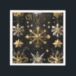 Chic Silver And Gold Snowflakes Napkin<br><div class="desc">*Customise with additional text.</div>