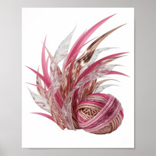 Chic Silver FANCY PINK AND GOLD CORDS Bold Design Poster