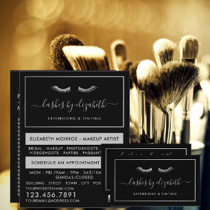 Chic Silver Foil Lashes Beauty Makeup Artist Flyer