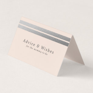 Chic Silver Foil Stripes Blush Pink Advice Cards
