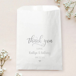 Chic Silver Foil Wedding Thank You Favour Bags